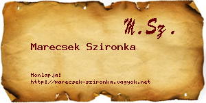 Marecsek Szironka névjegykártya